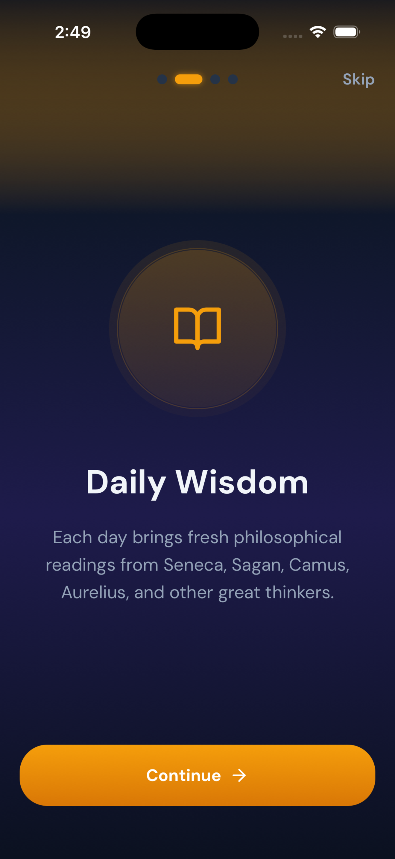 Daily Wisdom — Seneca, Sagan, Camus, Aurelius