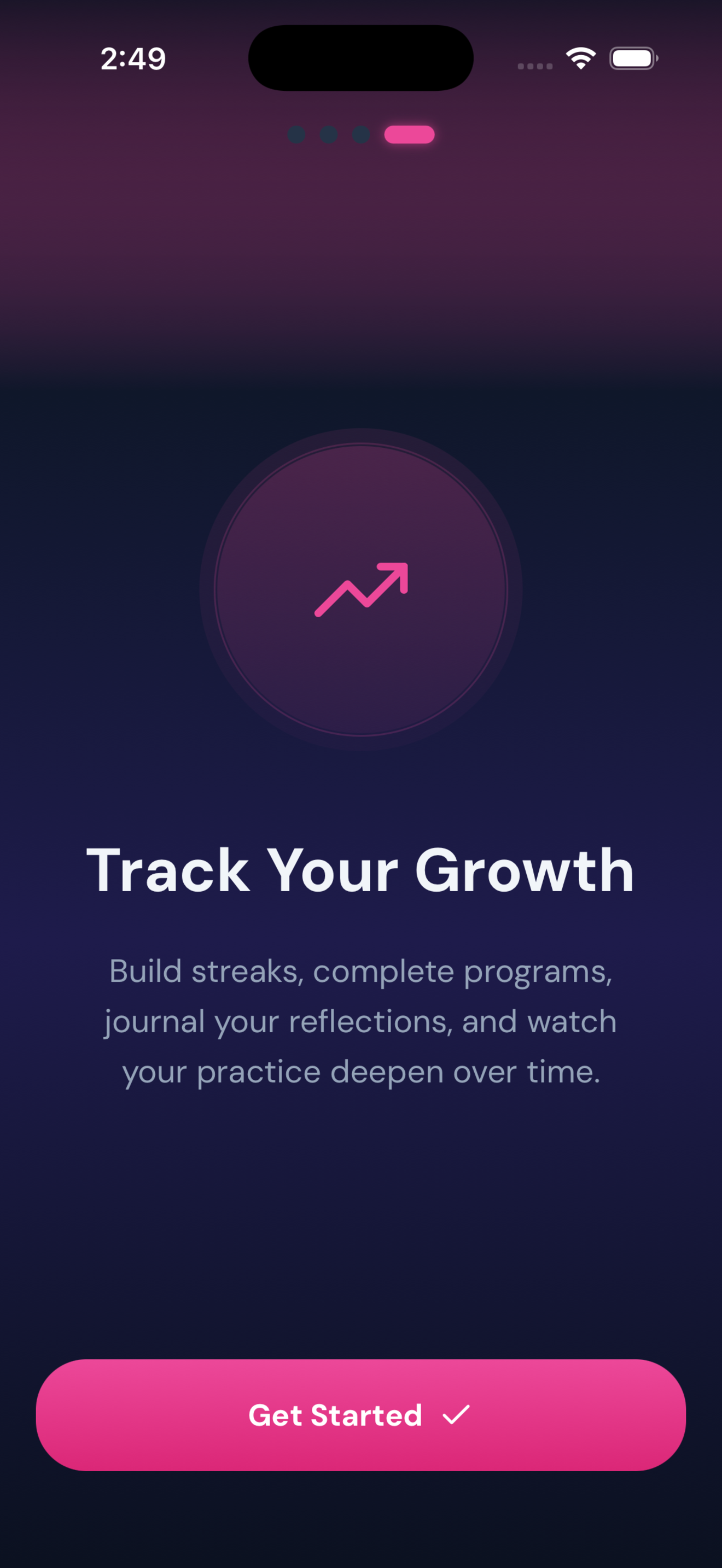 Track Your Growth — streaks, programs, journal